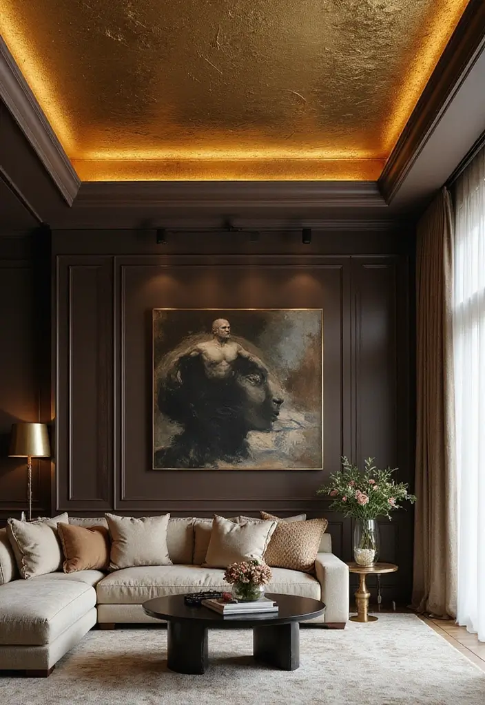 Top 10 Fifth Wall Painted Ceiling Ideas That Transform Any Room (Wait Until #7!) - 8. Creative Use of Metallics