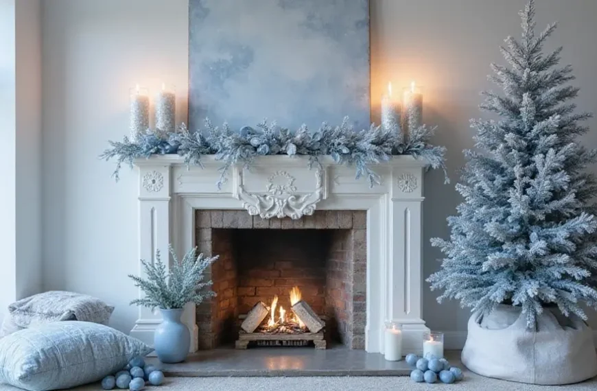 13 Frosted Blue Mantel Decor Ideas That Create a Serene Winter Focal Point (Wait Until #7!)