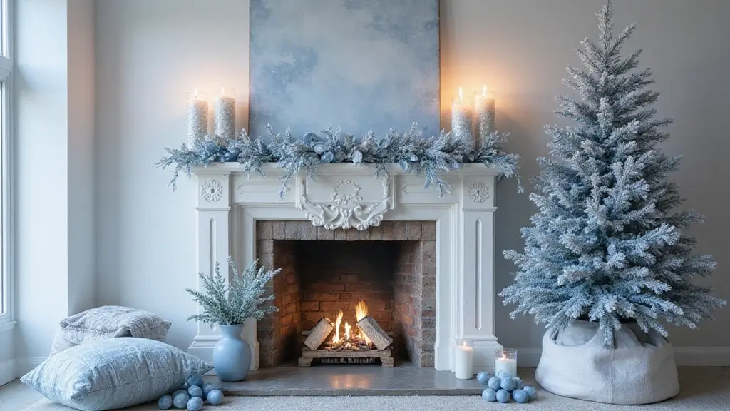 13 Frosted Blue Mantel Decor Ideas That Create a Serene Winter Focal Point (Wait Until #7!)