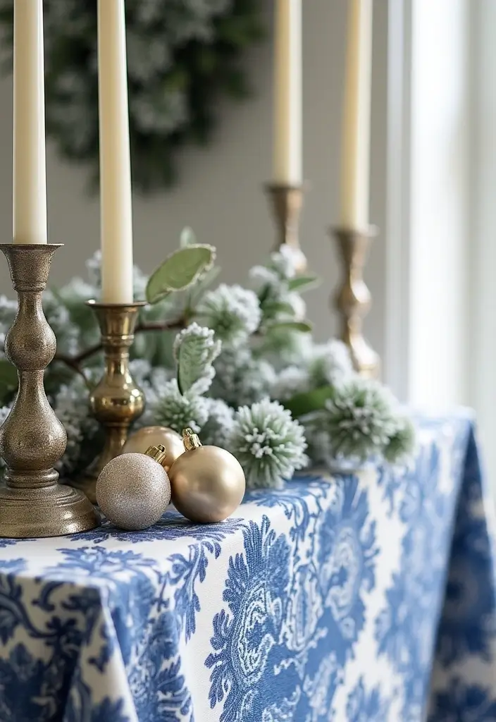 Top 10 Winter Toile Mantel Ideas That Reimagine Holiday Style (Wait Until #8!) - 2. Blue and White Elegance