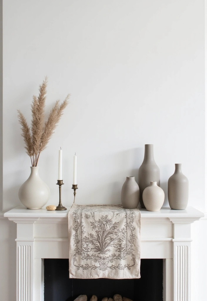 Top 10 Winter Toile Mantel Ideas That Reimagine Holiday Style (Wait Until #8!) - 7. Minimalist Toile Touch