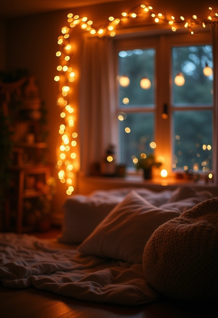 Top 15 Whimsical Cozy Home Makeover Ideas to Transform Your Space Effortlessly - 8. Twinkling Fairy Lights