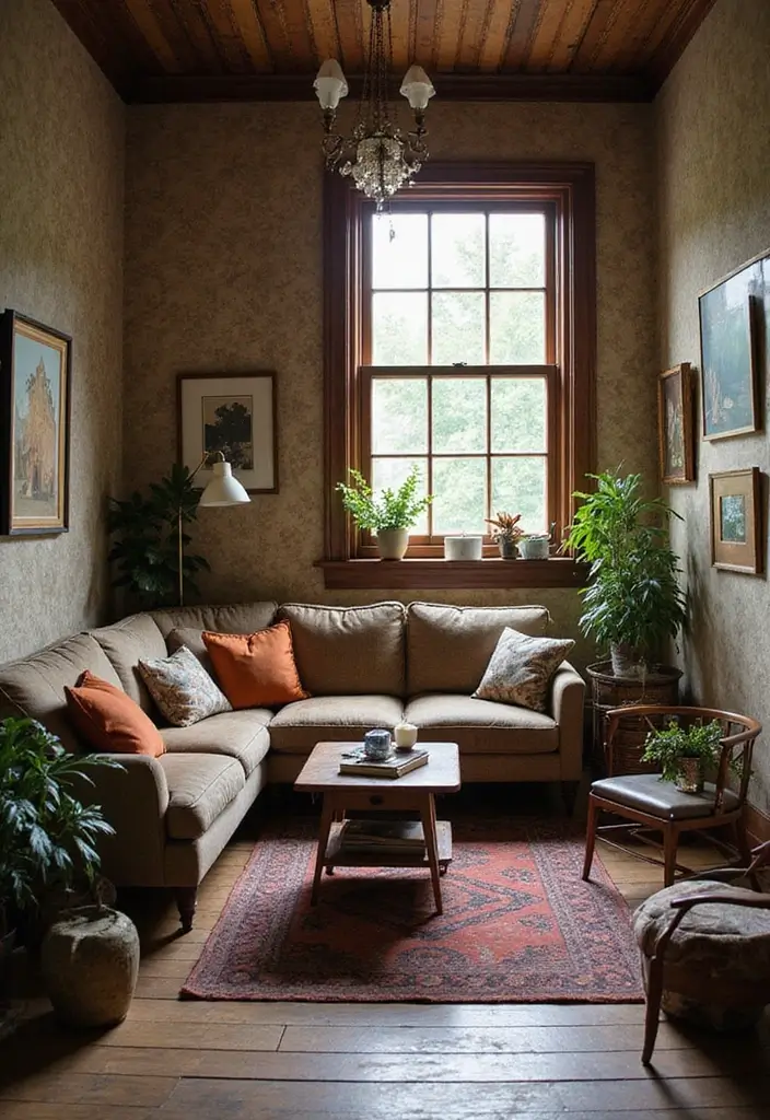 Top 20 Material-Drenched Room Ideas That Layer Texture, Color & Calm (Wait Until #13!) - 12. Eclectic Mix of Vintage Finds