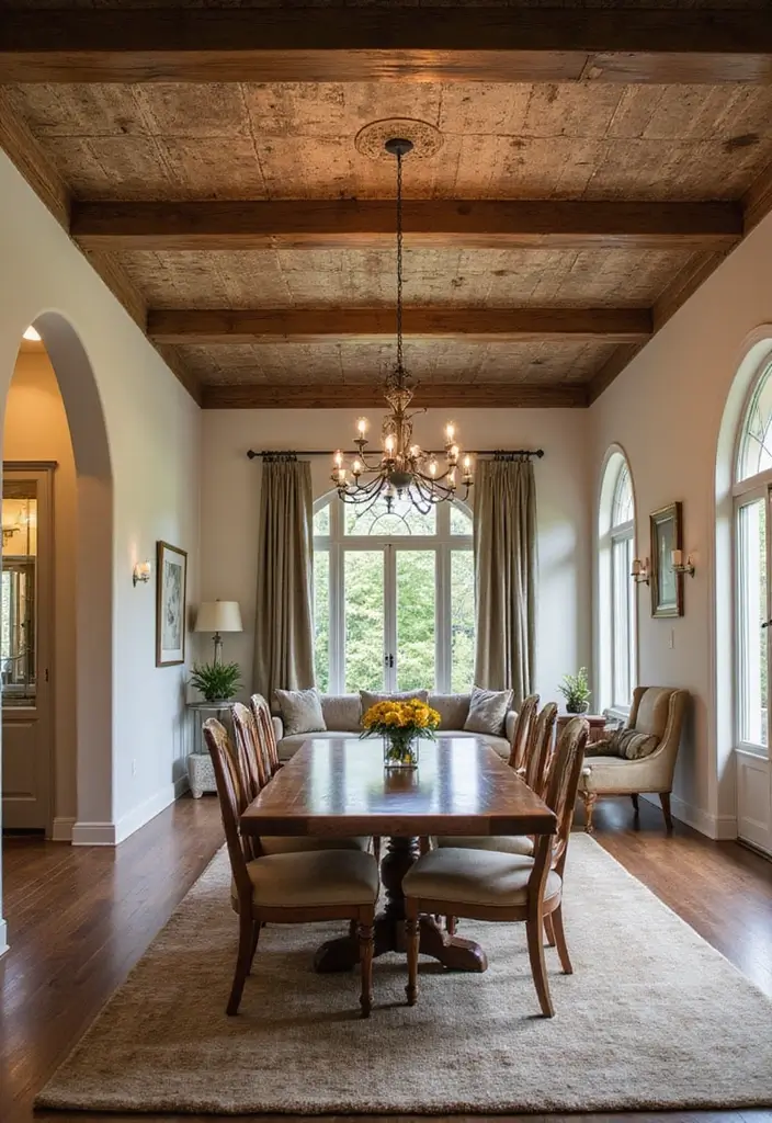 Top 20 Material-Drenched Room Ideas That Layer Texture, Color & Calm (Wait Until #13!) - 13. Textured Ceilings: The Surprising Element