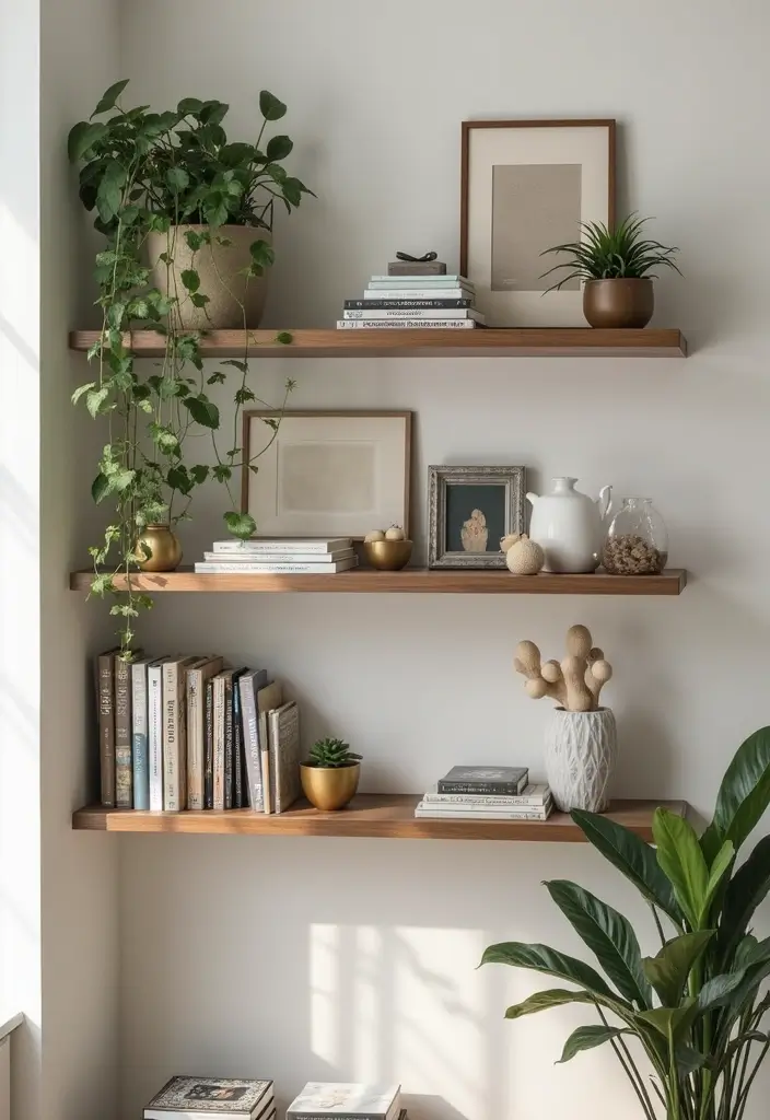 Top 20 Material-Drenched Room Ideas That Layer Texture, Color & Calm (Wait Until #13!) - 16. Open Shelving for Displaying Textures