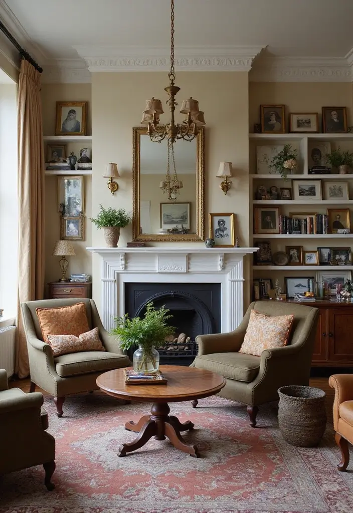 Top 20 Material-Drenched Room Ideas That Layer Texture, Color & Calm (Wait Until #13!) - 20. Personal Touches with Family Heirlooms