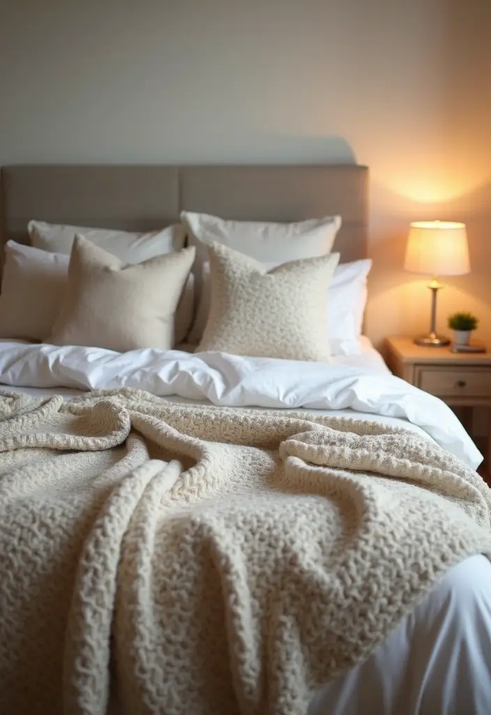 Top 20 Material-Drenched Room Ideas That Layer Texture, Color & Calm (Wait Until #13!) - 3. Cozy Bedroom Layers with Bedding