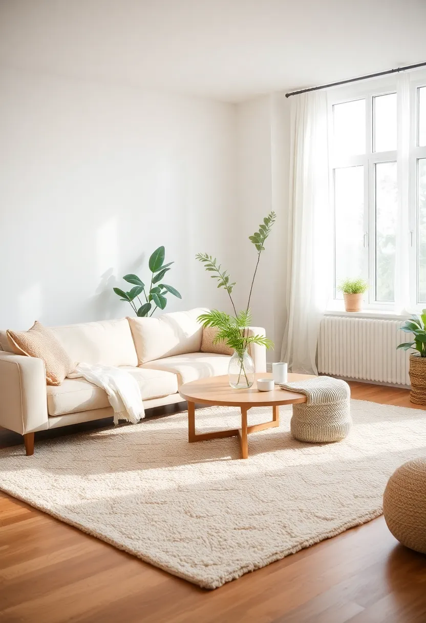 Top 25 Warm Minimalist Winter Home Decor Ideas That Make Your Space Feel Calm & Cozy - 11. Soft Minimalist Rugs