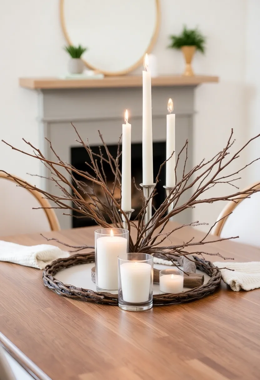 Top 25 Warm Minimalist Winter Home Decor Ideas That Make Your Space Feel Calm & Cozy - 12. Simple Centerpieces