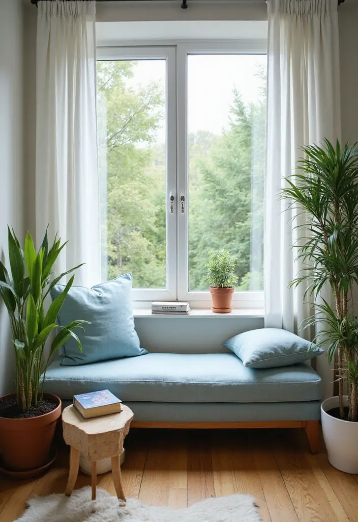 Top 5 Dusty Blue Reading Nook Ideas That Make Small Corners Feel Magical (Don’t Miss #5!) - 3. The Window Side Escape