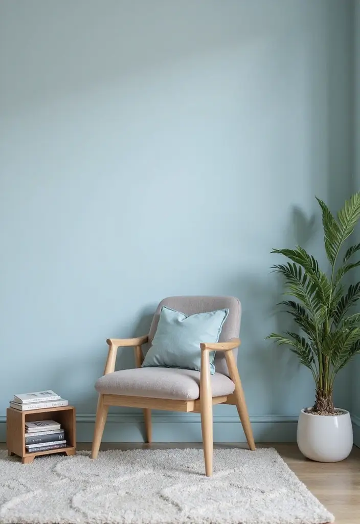 Top 5 Dusty Blue Reading Nook Ideas That Make Small Corners Feel Magical (Don’t Miss #5!) - 4. The Minimalist Haven