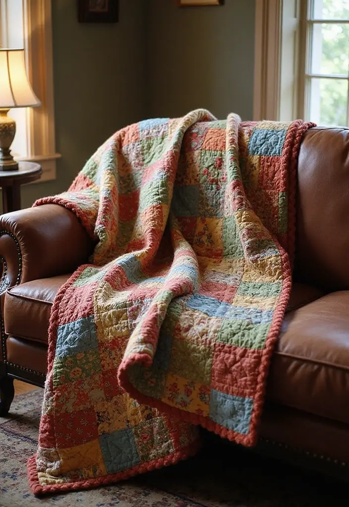 Top 15 Layered Textured Throw Ideas That Make Your Winter Living Room Feel Hug-Worthy (Wait Until #8!) - 3. Vintage Quilted Throws