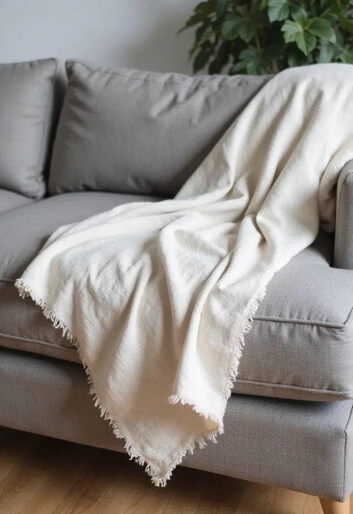 Top 15 Layered Textured Throw Ideas That Make Your Winter Living Room Feel Hug-Worthy (Wait Until #8!) - 5. Earthy Linen Layers