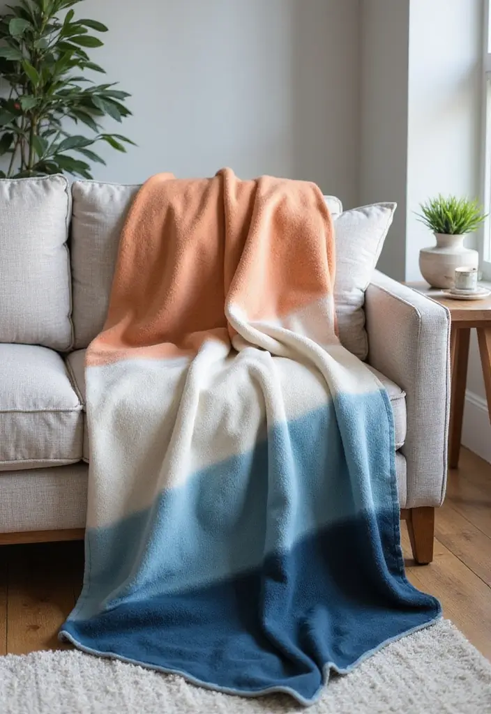 Top 15 Layered Textured Throw Ideas That Make Your Winter Living Room Feel Hug-Worthy (Wait Until #8!) - 8. Ombre Gradient Throws