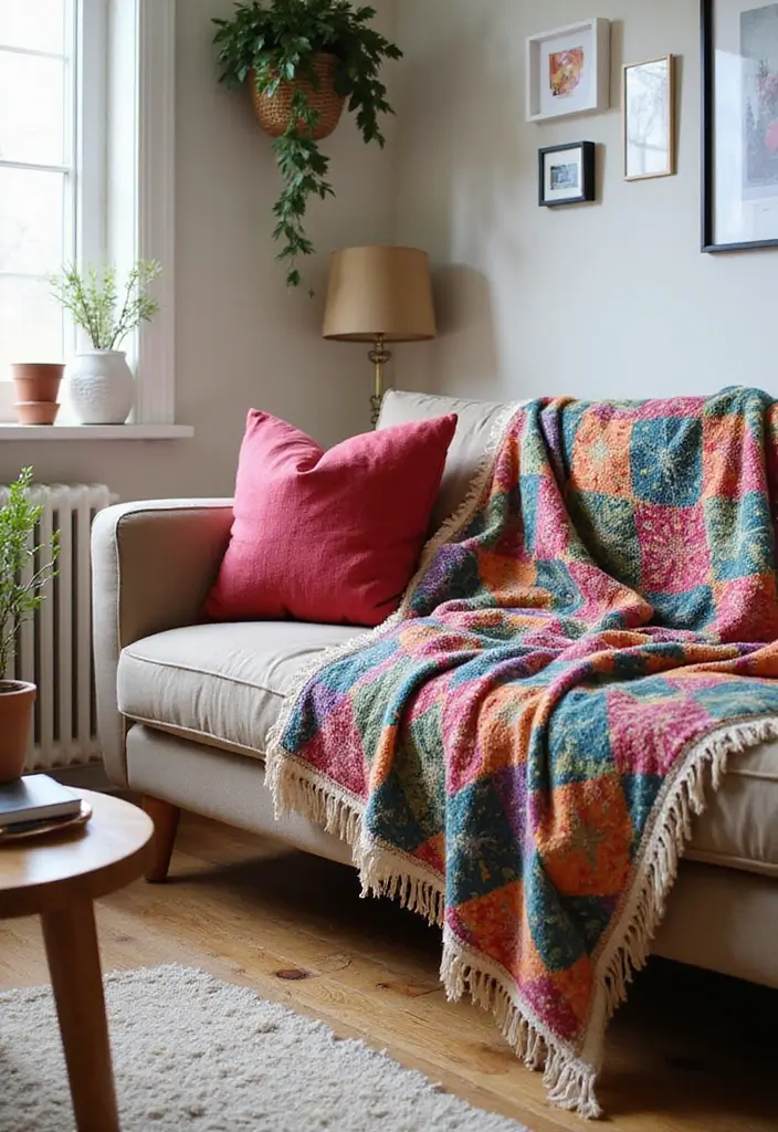 Top 15 Layered Textured Throw Ideas That Make Your Winter Living Room Feel Hug-Worthy (Wait Until #8!) - 9. Playful Patterned Throws