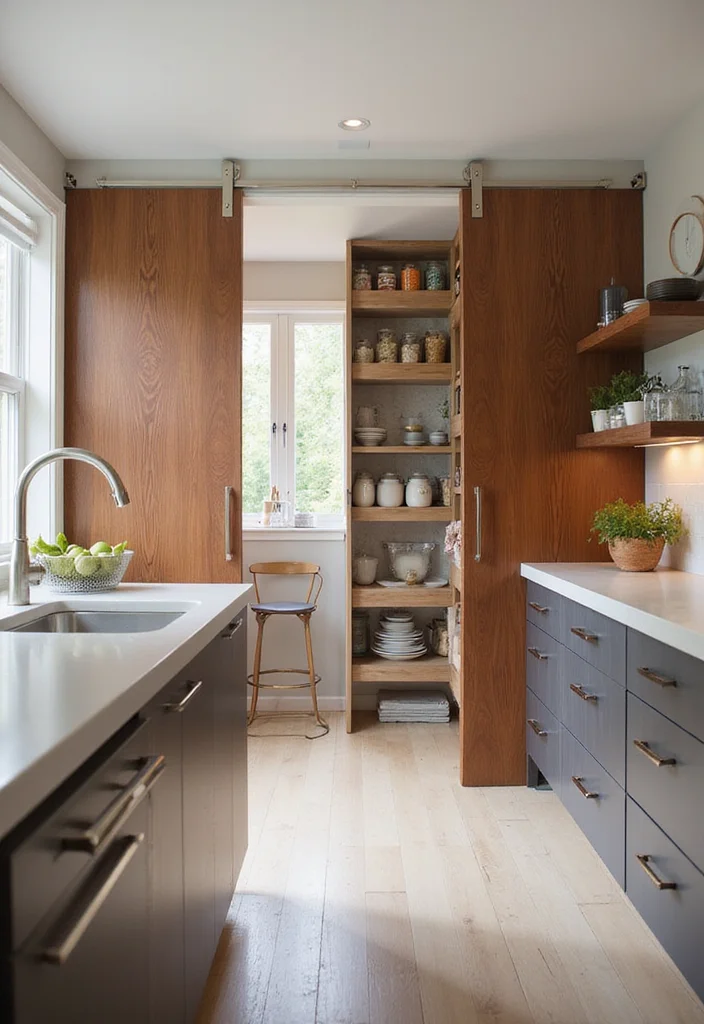 10 Modern Small Kitchen Design Ideas with Smart Storage Solutions You’ll Wish You Knew Sooner! - 7. Sliding or Pocket Doors: Save Space 1