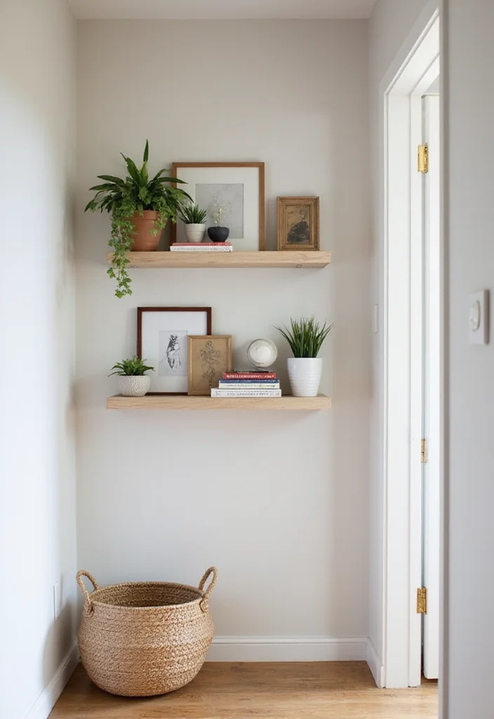 11 Cozy Modern Small Entryway Decor Ideas for Apartments That Create a Welcoming First Impression - 2. Incorporate Shelves for Storage 1