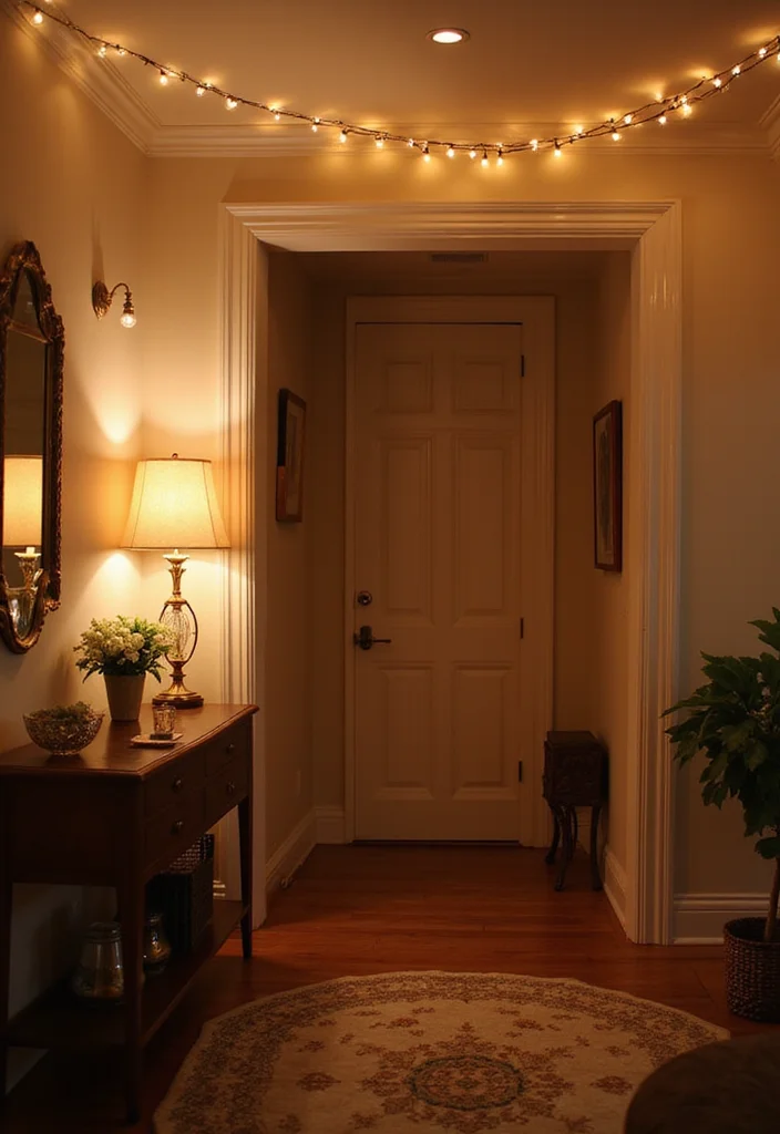11 Cozy Modern Small Entryway Decor Ideas for Apartments That Create a Welcoming First Impression - 7. Opt for Warm Lighting 1
