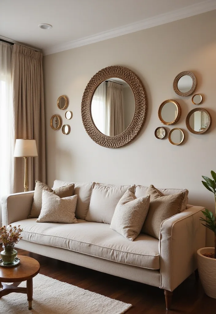 13 Warm Cozy Modern Small Living Room Ideas for Homes in 2026 That Feel Inviting and Spacious - 8. Use Mirrors Wisely 1