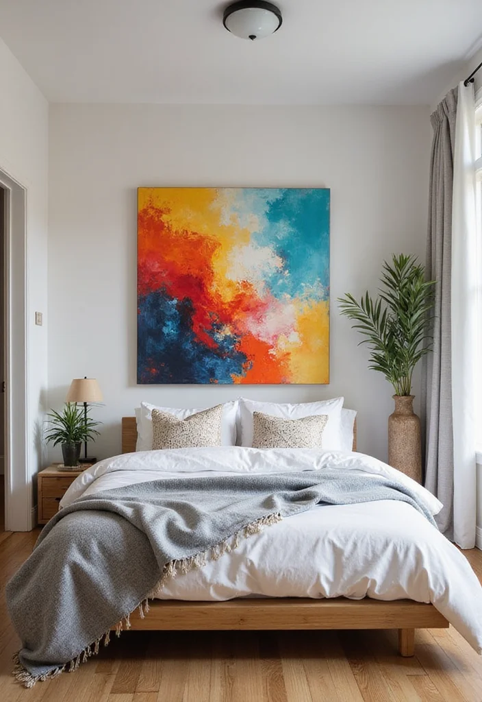15 Cozy Modern Small Bedroom Ideas for Apartments in 2026 That Turn Tiny Spaces into Dreamy Sanctuaries - 9. Statement Wall Art for a Focal Point 1