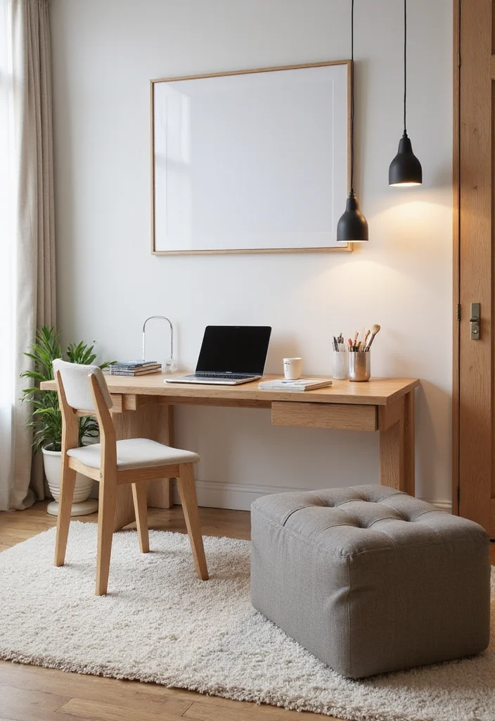 20 Modern Home Office Layout Ideas for Small Spaces to Boost Productivity - 3. Multi-Functional Furniture for Efficiency 1