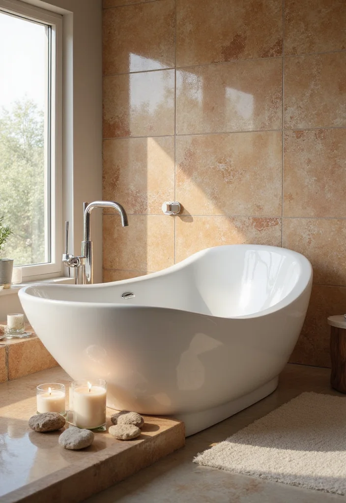9 Dreamy Modern Bathroom Decor Ideas with Smart Wellness Features for Daily Spa Vibes - 3. Spa-Like Bathtubs 2