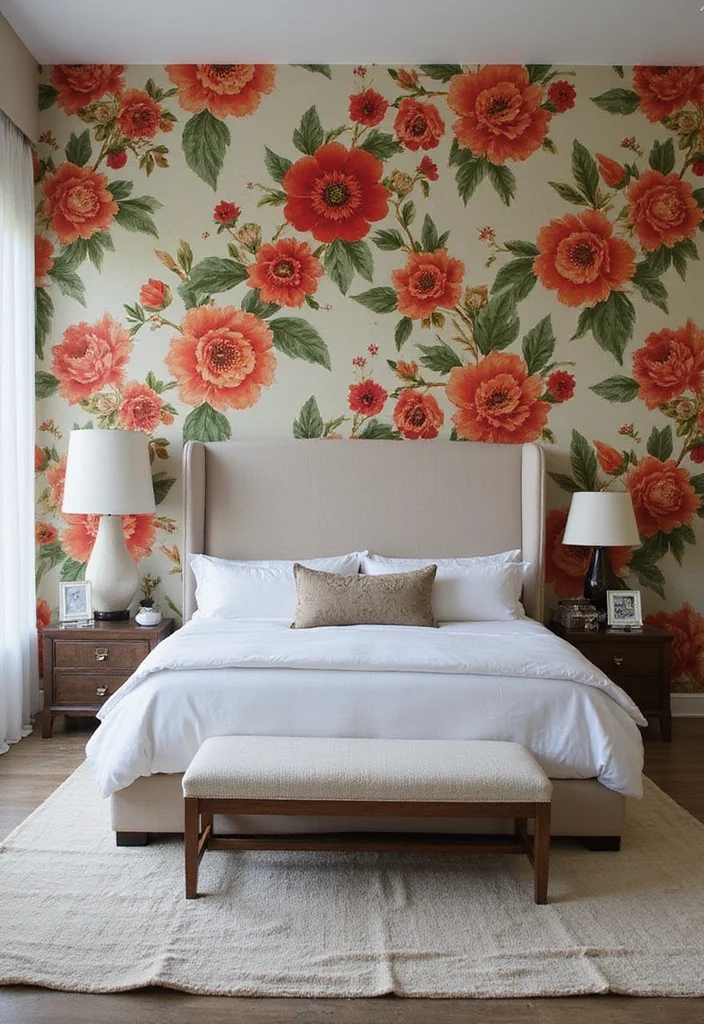 13 Wallpaper Box Bedroom Trends That Are Redefining Master Suites in 2026 - 6. Large-Scale Prints 1