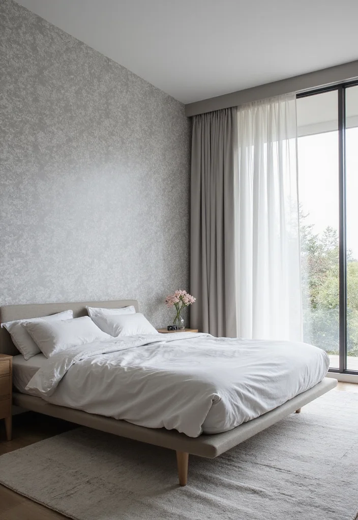13 Wallpaper Box Bedroom Trends That Are Redefining Master Suites in 2026 - 9. Minimalist Patterns 1