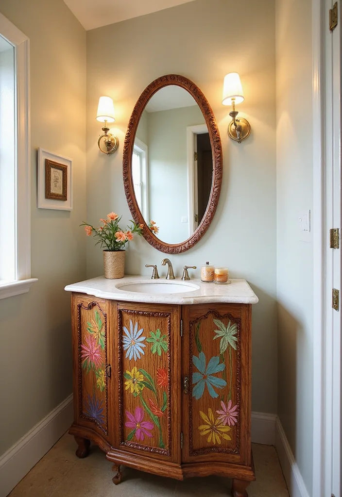 15 Modern Fluted Wood Bathroom Vanity Design Ideas for a Dreamy 2026 Spa Retreat - 11. Artistic Flair with Patterns 1