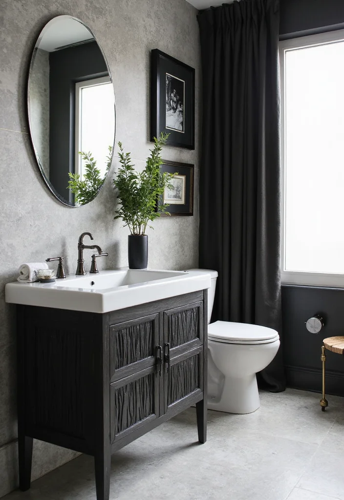 15 Modern Fluted Wood Bathroom Vanity Design Ideas for a Dreamy 2026 Spa Retreat - 14. Monochrome Magic 1