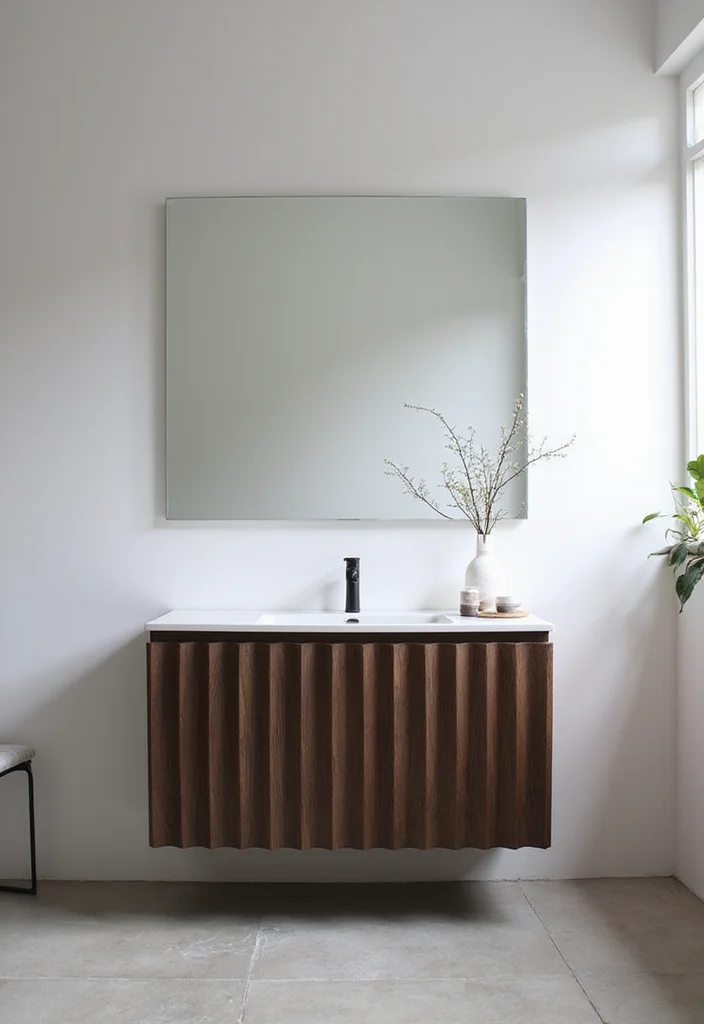 15 Modern Fluted Wood Bathroom Vanity Design Ideas for a Dreamy 2026 Spa Retreat - 3. Modern Minimalist Approach 1