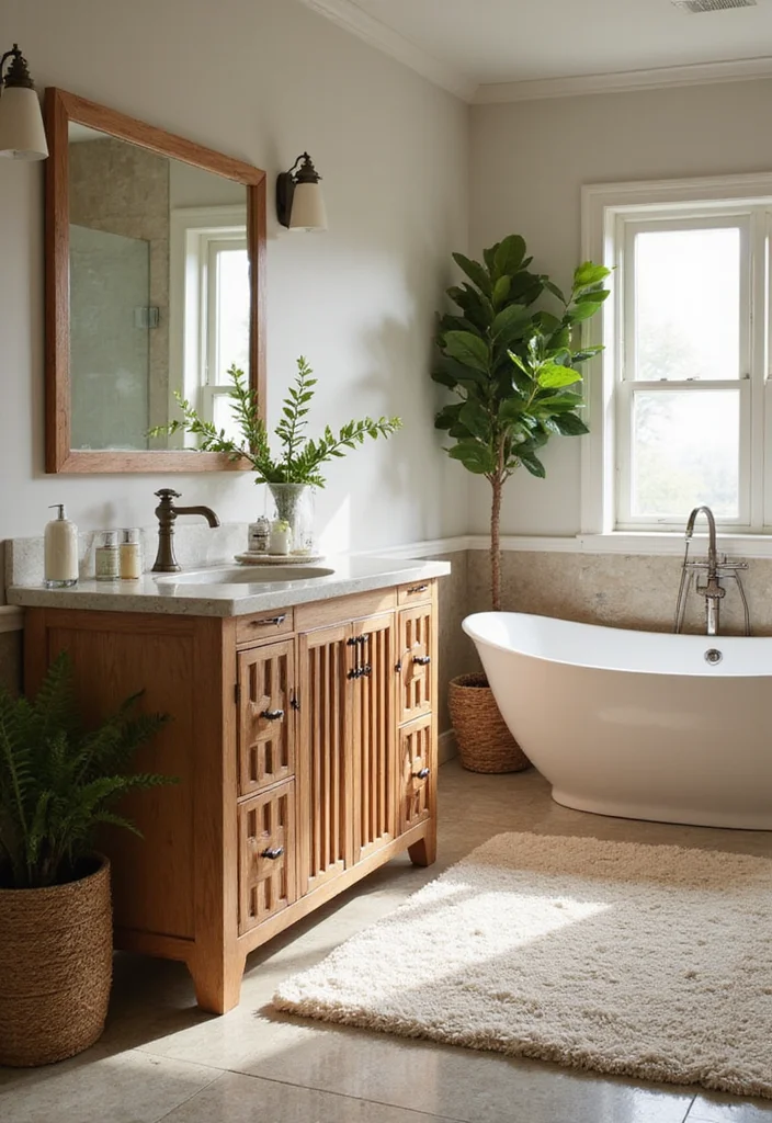 15 Modern Fluted Wood Bathroom Vanity Design Ideas for a Dreamy 2026 Spa Retreat - 6. Spa-Like Serenity 1