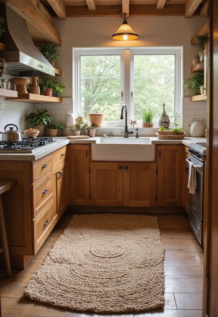 15 Cozy Modern Small Apartment Kitchen Ideas for 2026 That Feel Warm and Surprisingly Spacious - 11. Cozy Rugs 1