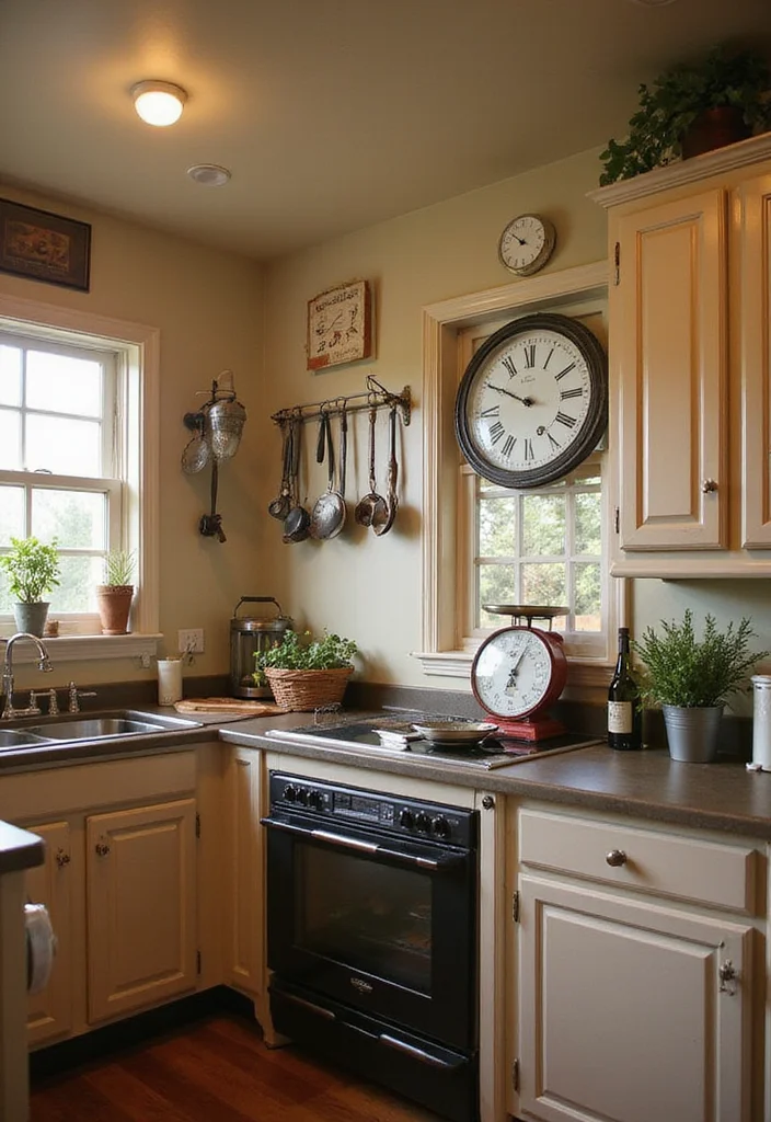 15 Cozy Modern Small Apartment Kitchen Ideas for 2026 That Feel Warm and Surprisingly Spacious - 7. Vintage Accents 1