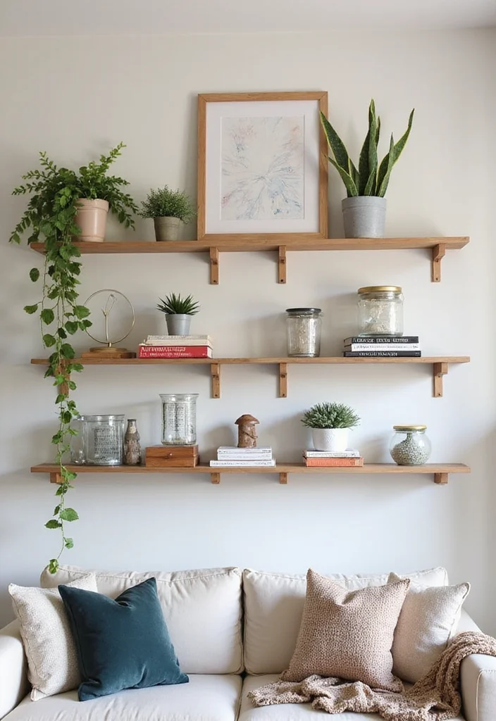 15 Cozy Modern Small Living Room Ideas for Apartment Dwellers That Look Incredibly Expensive - 12. Wall-mounted Decor Solutions 1