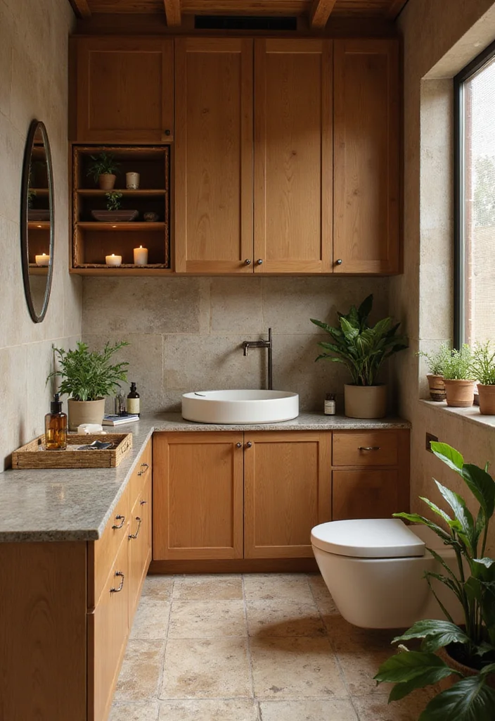 18 Warm Modern Small Bathroom Design Ideas for Apartments That Feel Like a Spa Retreat - 1. Earthy Tones and Natural Materials 1