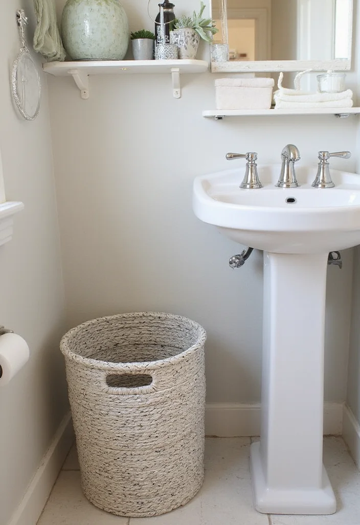 18 Warm Modern Small Bathroom Design Ideas for Apartments That Feel Like a Spa Retreat - 16. Stylish Waste Solutions 1