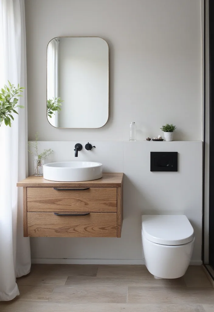 18 Warm Modern Small Bathroom Design Ideas for Apartments That Feel Like a Spa Retreat - 3. Minimalist Fixtures 1