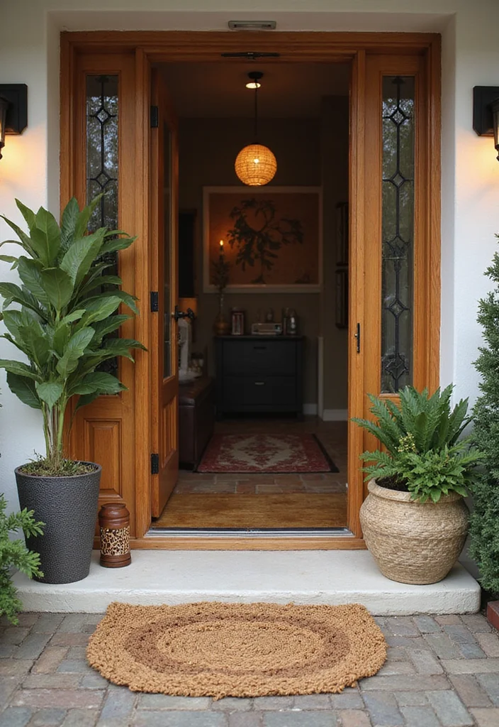 19 Warm Cozy Modern Entryway Ideas for Small Apartments That Make a Stunning First Impression - 11. Unique Door Mats 1