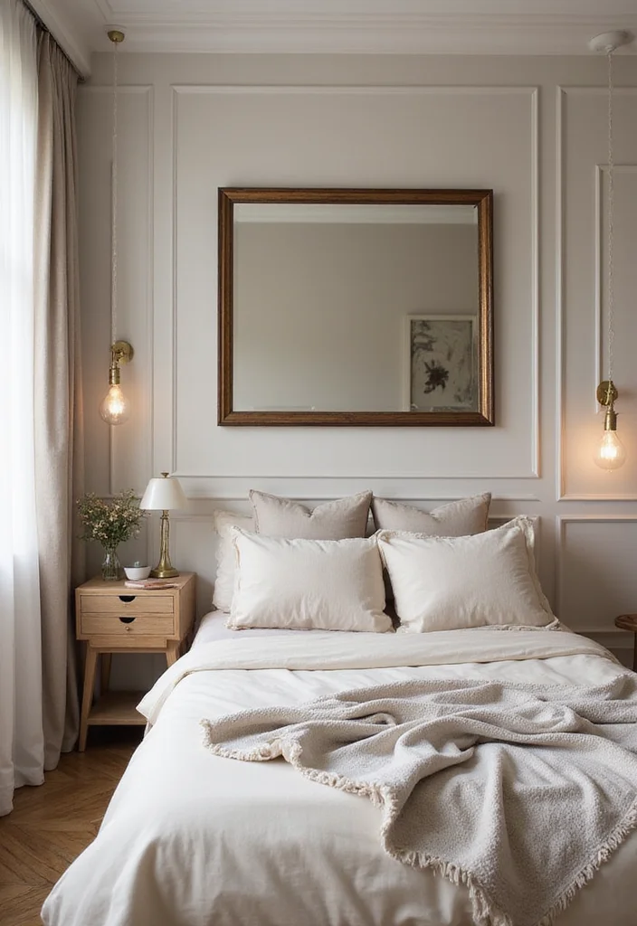 13 Cozy Modern Small Bedroom Ideas on a Budget That Renters Can Do This Weekend - 10. Use Mirrors to Expand Space 1