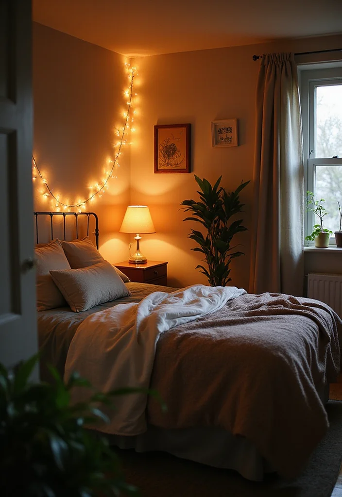 13 Cozy Modern Small Bedroom Ideas on a Budget That Renters Can Do This Weekend - 6. Incorporate Warm Lighting 1