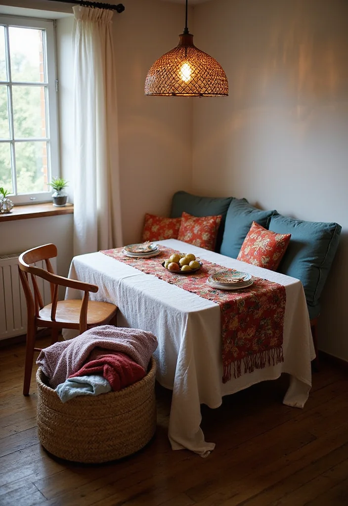 15 Warm Modern Small Dining Room Ideas for Every Layout That Make Hosting Feel Effortless - 2. Cozy Textiles 1