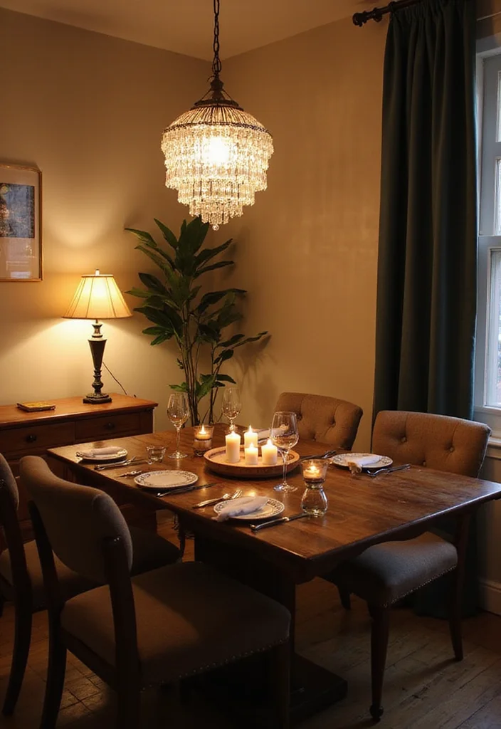 15 Warm Modern Small Dining Room Ideas for Every Layout That Make Hosting Feel Effortless - 8. Layered Lighting 1