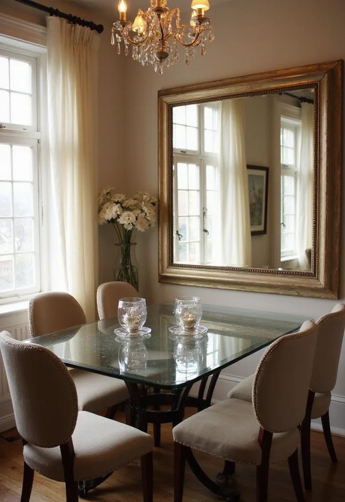 15 Warm Modern Small Dining Room Ideas for Every Layout That Make Hosting Feel Effortless - 9. Reflective Surfaces 1