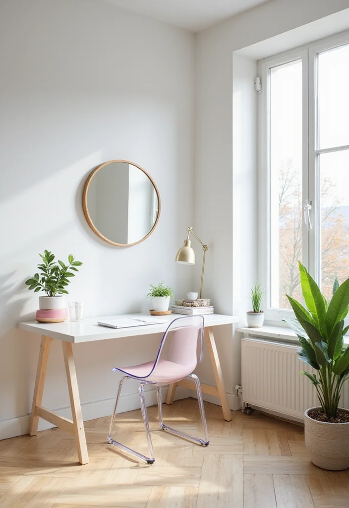 20 Warm Cozy Contemporary Home Office Ideas for Small Spaces That Actually Make You Want to Work - 3. Bright and Airy White Office 1