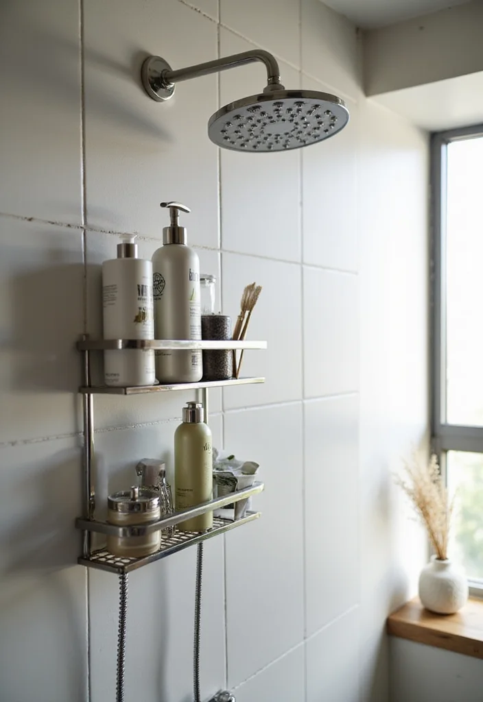 13 Cozy Modern Small Bathroom Storage Ideas for Renters That Hide Clutter Without a Single Drill Hole - 6. Shower Caddies for Easy Access 1