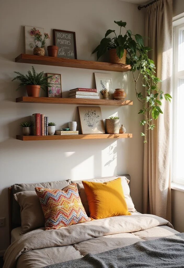 18 Cozy Modern Small Bedroom Storage Ideas for Renters That Find Floor Space You Forgot You Had - 2. Wall-Mounted Shelves 1