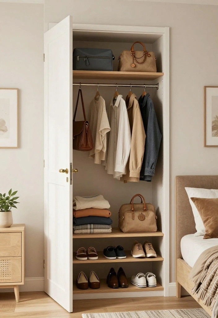 18 Cozy Modern Small Bedroom Storage Ideas for Renters That Find Floor Space You Forgot You Had - 4. Creative Closet Solutions 1