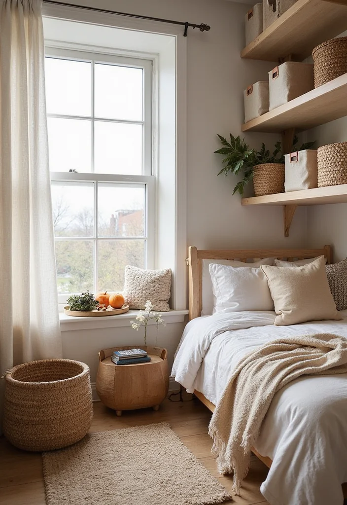 18 Cozy Modern Small Bedroom Storage Ideas for Renters That Find Floor Space You Forgot You Had - 5. Stylish Baskets and Bins 1