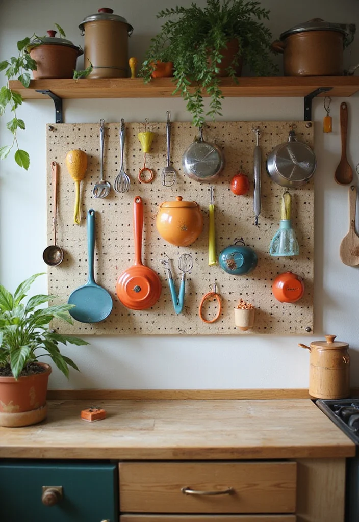 21 Cozy Modern Small Kitchen Storage Ideas That Make Every Inch Feel Custom - 11. Incorporate a Pegboard for Versatile Tool Storage 1